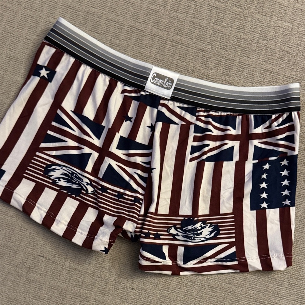 Carsem Keith Multinational Flag Print Boxers, Med/ Large